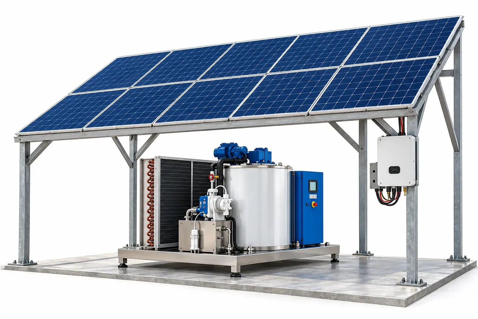 500 kg/gün Güneş Enerjili Yaprak Buz Makinesi