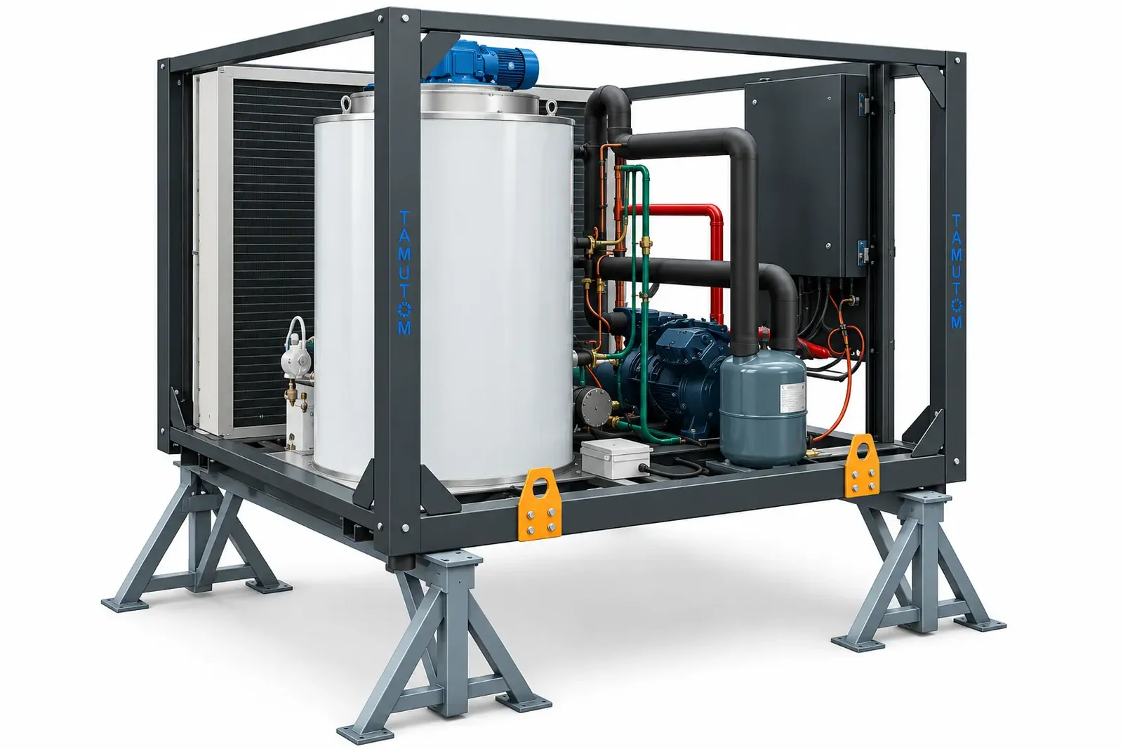 5.000 kg/gün Deniz Suyu Yaprak Buz Makinesi - Tamutom FIM5T-SW